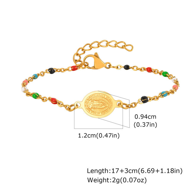 Wholesale Stainless Steel Colorful Beads Bracelet