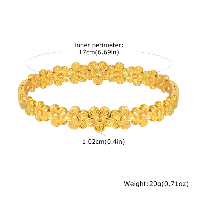 Wholesale Stainless Steel Flower Heart Bracelet
