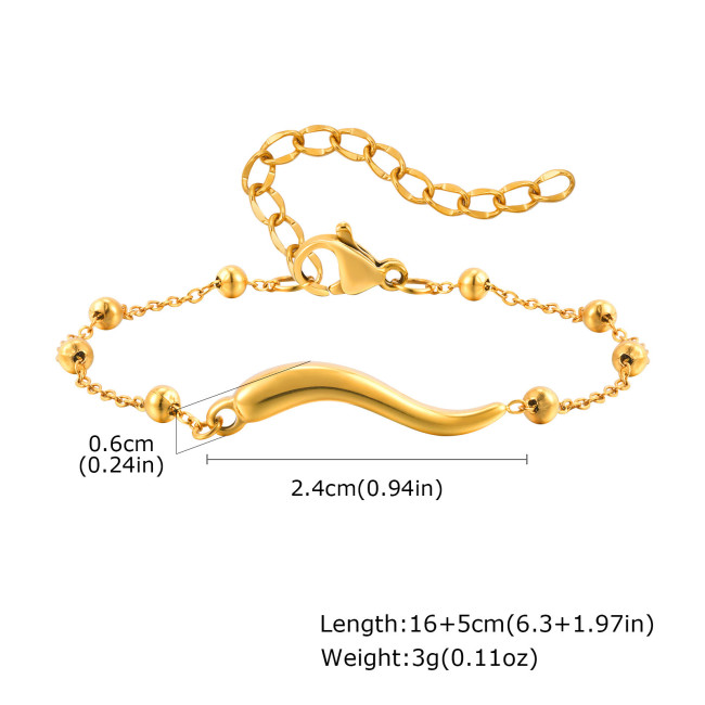 Wholesale Stainless Steel Chilli Bracelet
