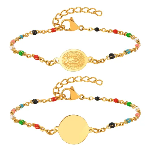 Wholesale Stainless Steel Colorful Beads Bracelet