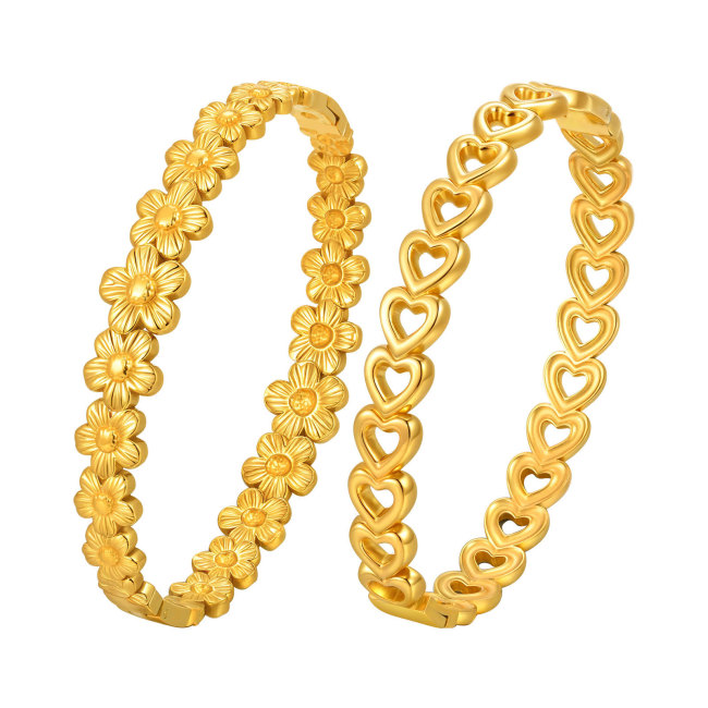 Wholesale Stainless Steel Flower Heart Bracelet