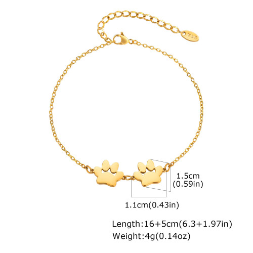 Wholesale Stainless Steel Blank Cat Paw Bracelet