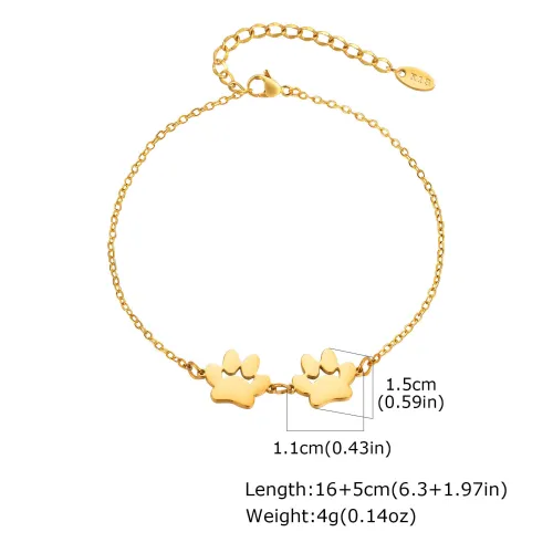 Wholesale Stainless Steel Blank Cat Paw Bracelet