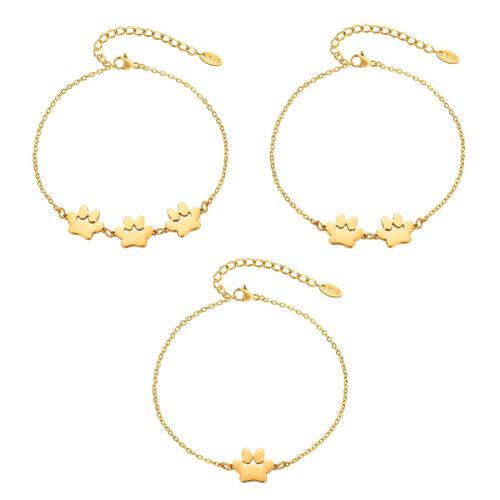 Wholesale Stainless Steel Blank Cat Paw Bracelet