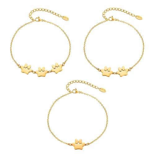 Wholesale Stainless Steel Blank Cat Paw Bracelet