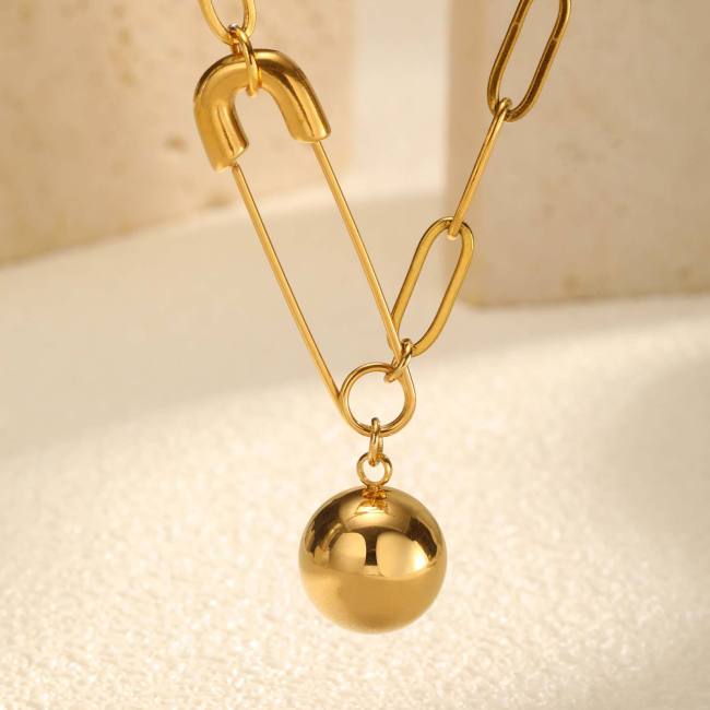 Wholesale Stainless Steel Ball Necklace