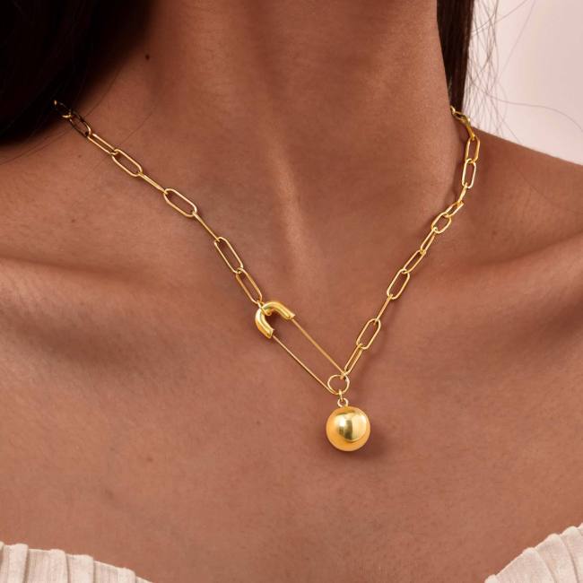 Wholesale Stainless Steel Ball Necklace