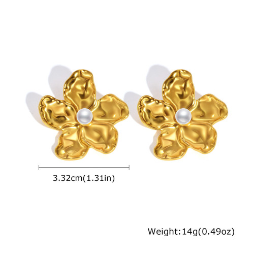 Wholesale Stainless Steel Flower Stud Earrings