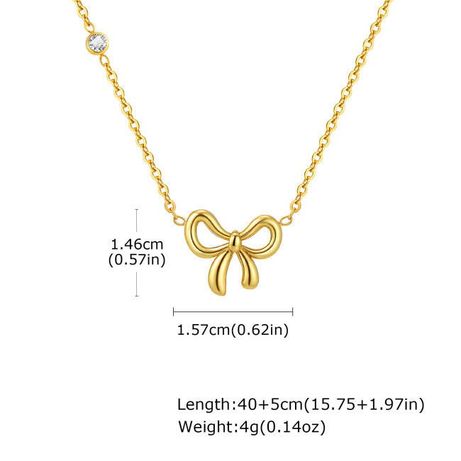 Wholesale Stainless Steel Bow Necklaces