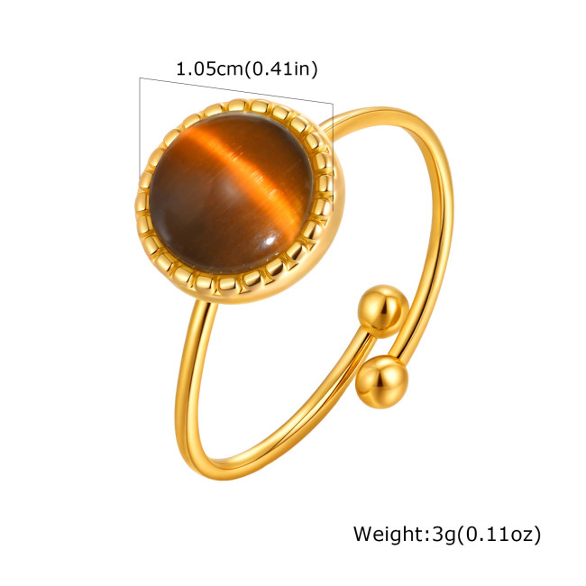Wholesale Stainless Steel Cat's Eye Open Rings