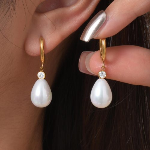 Wholesale Stainless Steel Imitation Pearl Earrings