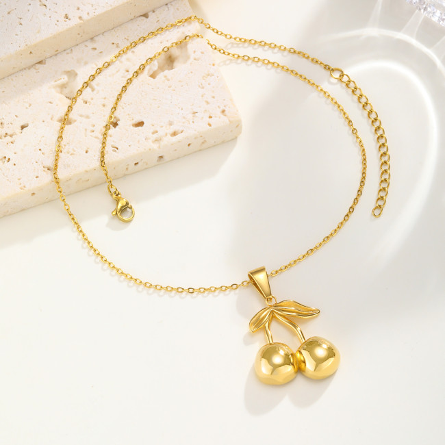 Wholesale Stainless Steel Cherry Necklaces