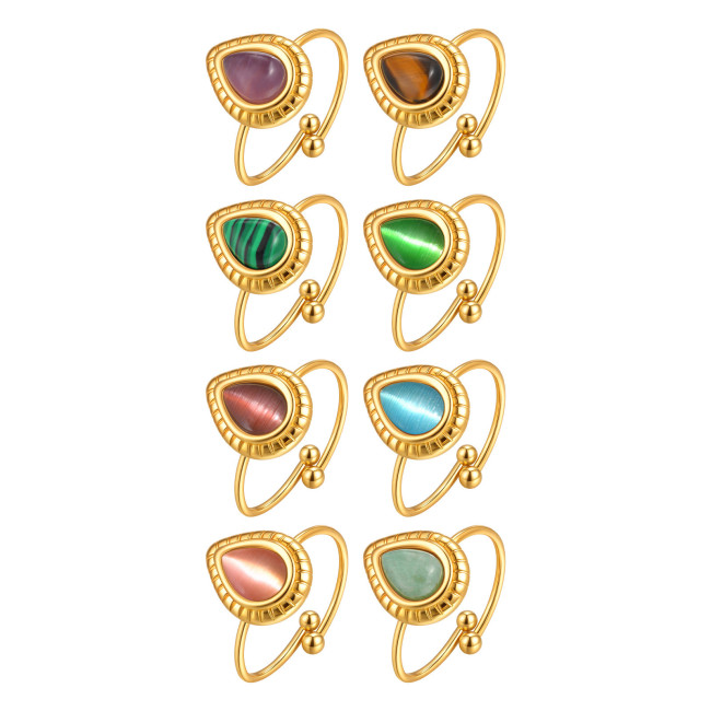Wholesale Stainless Steel Cat's Eye Drop Ring