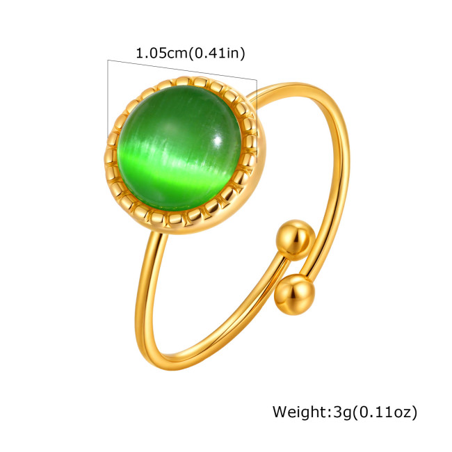 Wholesale Stainless Steel Cat's Eye Open Rings