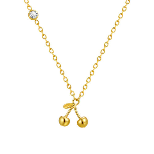 Wholesale Stainless Steel Niche Cherry Necklace