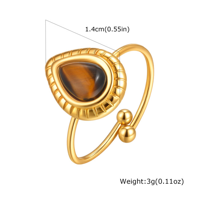 Wholesale Stainless Steel Cat's Eye Drop Ring