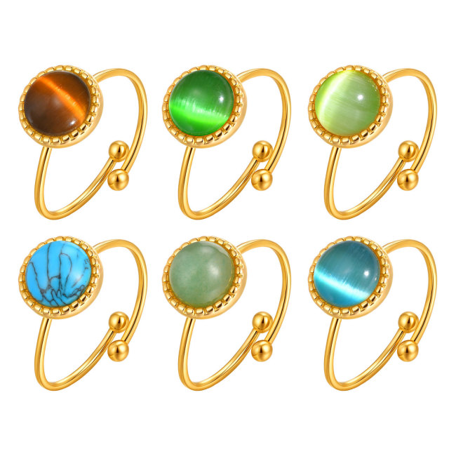 Wholesale Stainless Steel Cat's Eye Open Rings