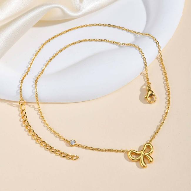 Wholesale Stainless Steel Bow Necklaces