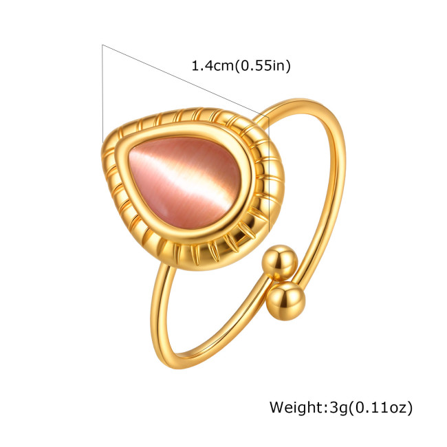 Wholesale Stainless Steel Cat's Eye Drop Ring
