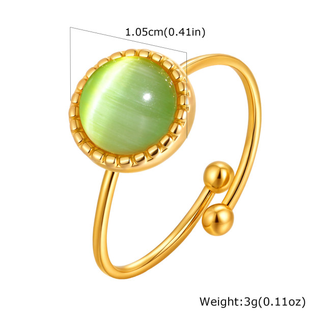 Wholesale Stainless Steel Cat's Eye Open Rings