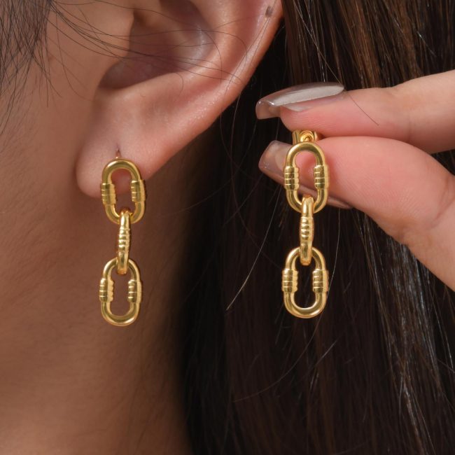 Copy Wholesale Stainless Steel Turquoise Earrings