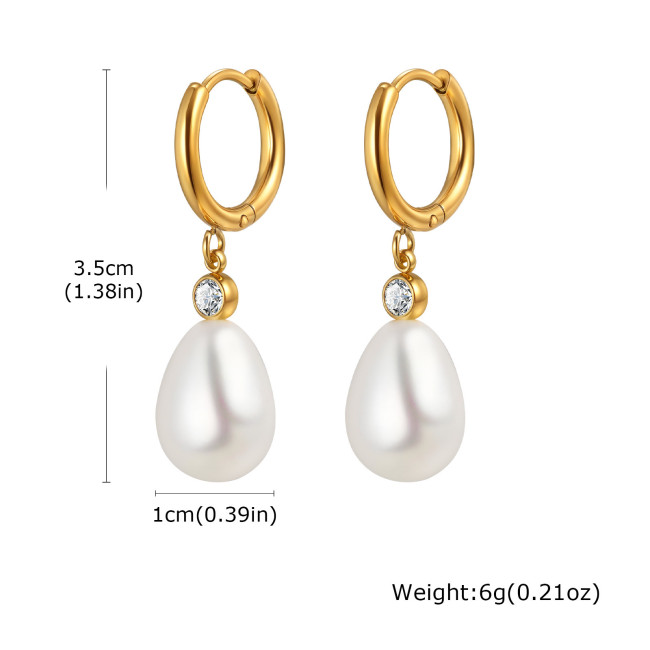 Wholesale Stainless Steel Imitation Pearl Earrings
