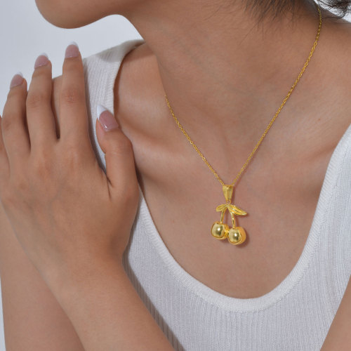 Wholesale Stainless Steel Cherry Necklaces