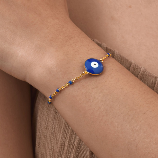 Wholesale Stainless Steel Blue Devil's Eye Bracelet