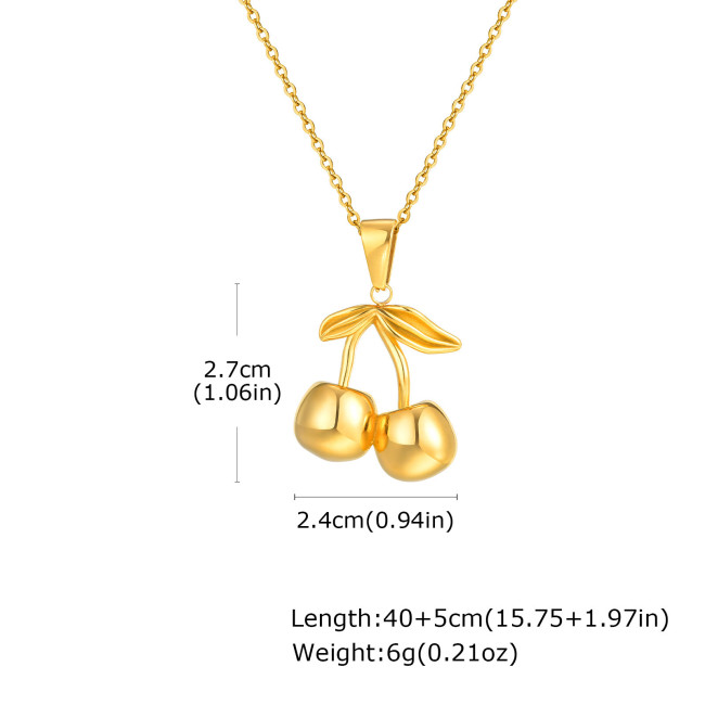 Wholesale Stainless Steel Cherry Necklaces