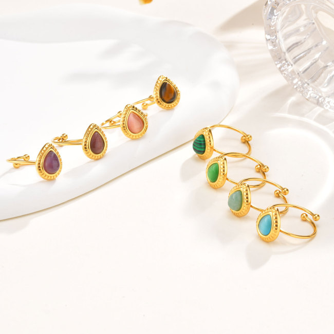 Wholesale Stainless Steel Cat's Eye Drop Ring