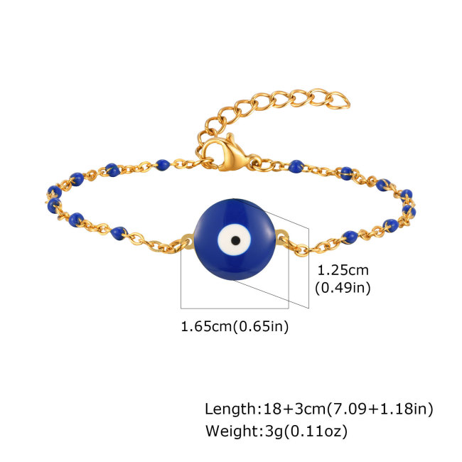 Wholesale Stainless Steel Blue Devil's Eye Bracelet