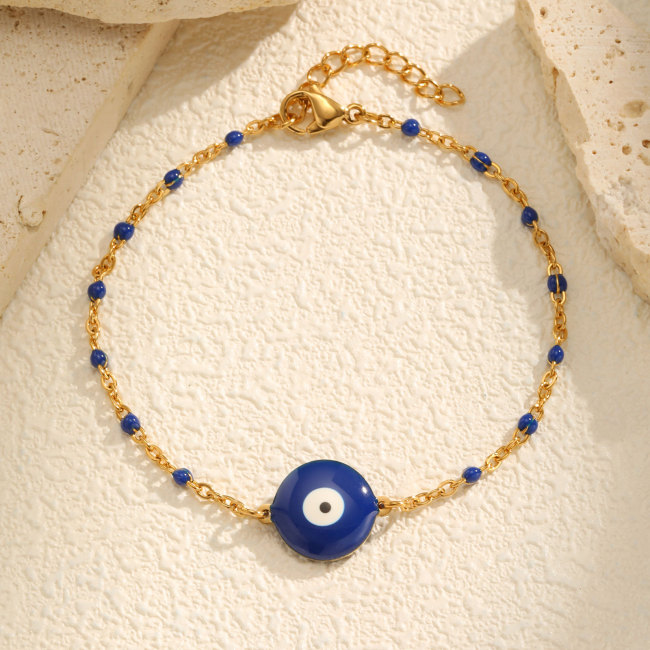 Wholesale Stainless Steel Blue Devil's Eye Bracelet