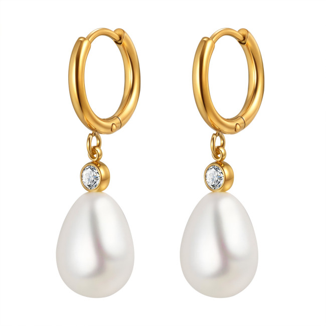 Wholesale Stainless Steel Imitation Pearl Earrings