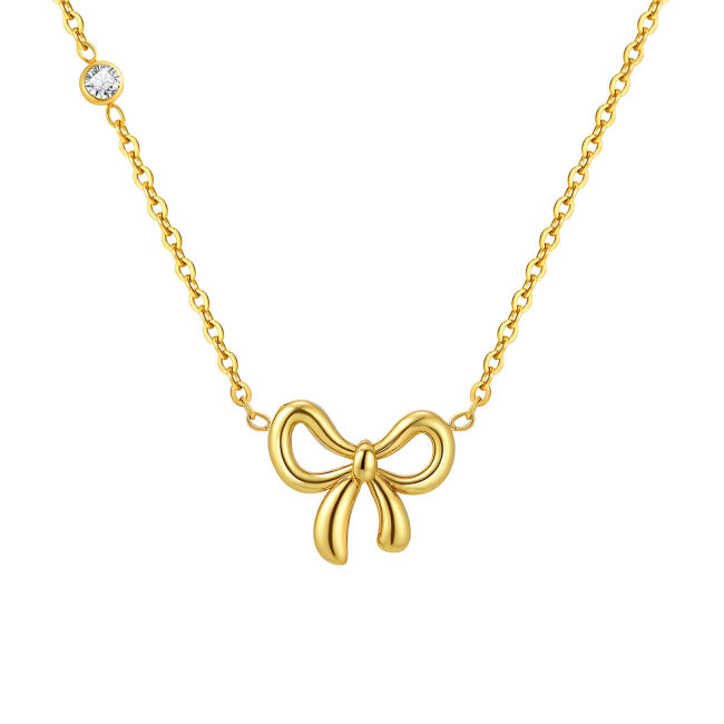 Wholesale Stainless Steel Bow Necklaces
