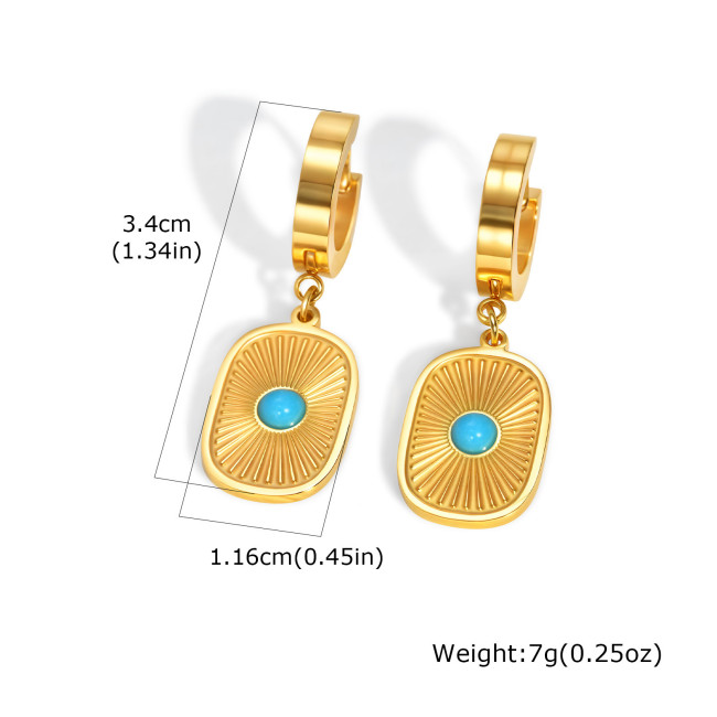 Wholesale Stainless Steel Turquoise Earrings