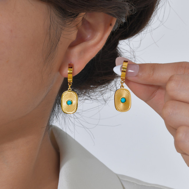 Wholesale Stainless Steel Turquoise Earrings