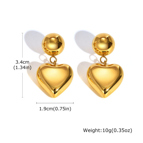 Wholesale Stainless Steel Heart Shaped Earrings