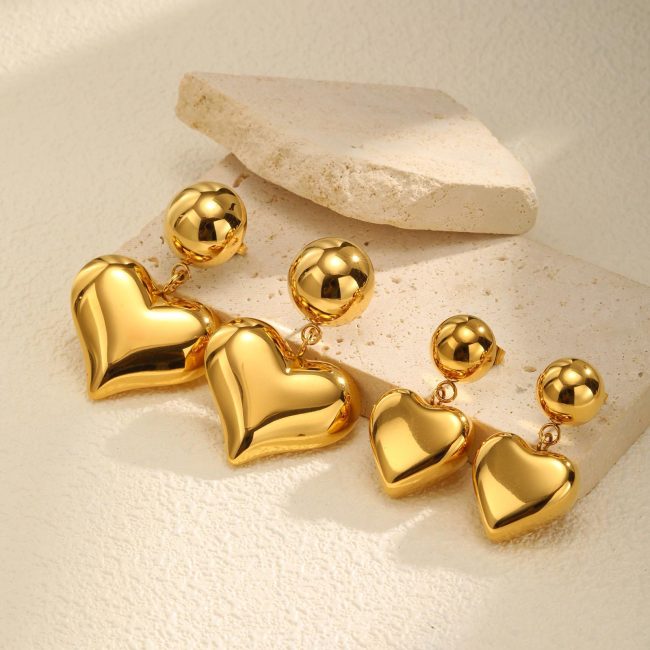 Wholesale Stainless Steel Heart Shaped Earrings