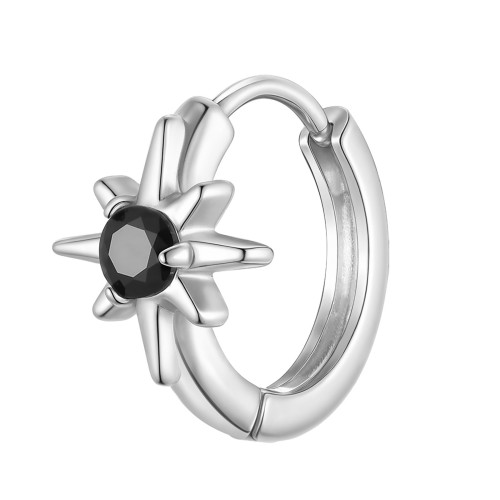 Wholesale Stainless Steel Black Zirconia Earrings
