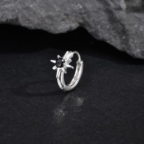 Wholesale Stainless Steel Black Zirconia Earrings