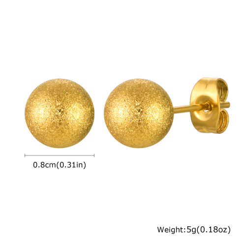 Wholesale Stainless Steel Brushed Bead Earrings
