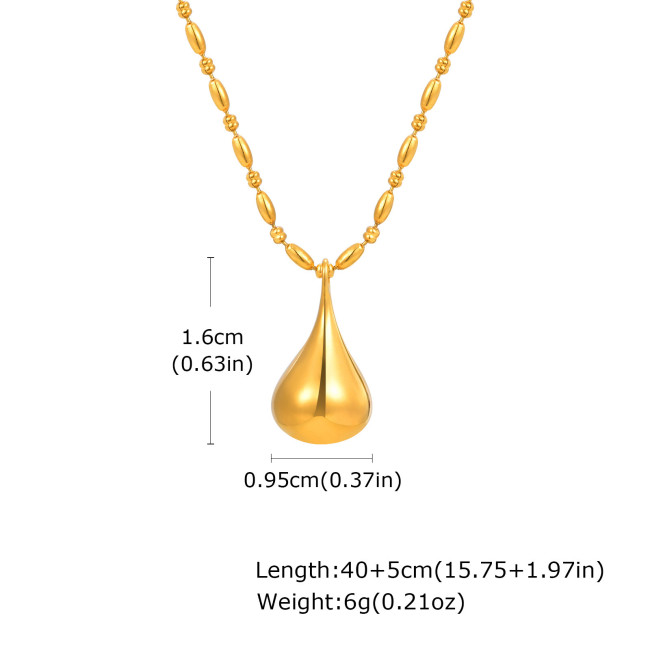 Wholesale Stainless Steel Teardrop Pendant Necklace