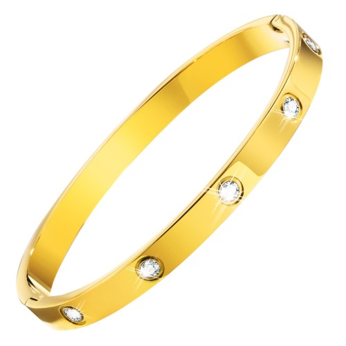 Wholesale Stainless Steel Rhinestone Bangle