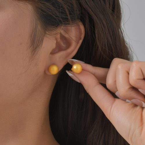 Wholesale Stainless Steel Sandblasted Stud Ball Earrings