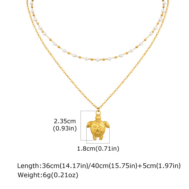 Wholesale Stainless Steel Sea Turtle Stacking Necklace