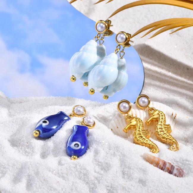 Wholesale Stainless Steel Sea Creature Earring