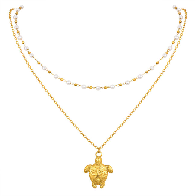 Wholesale Stainless Steel Sea Turtle Stacking Necklace
