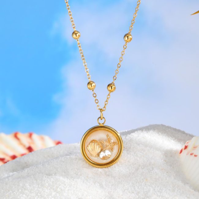 Wholesale Stainless Steel Shell Starfish Necklace