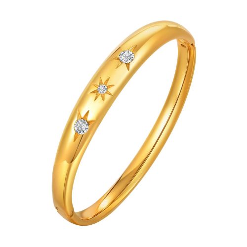 Wholesale Stainless Steel Zirconia Openable Bangle