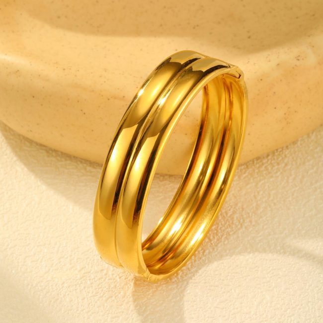 Wholesale Stainless Steel Double High Polished Bangle